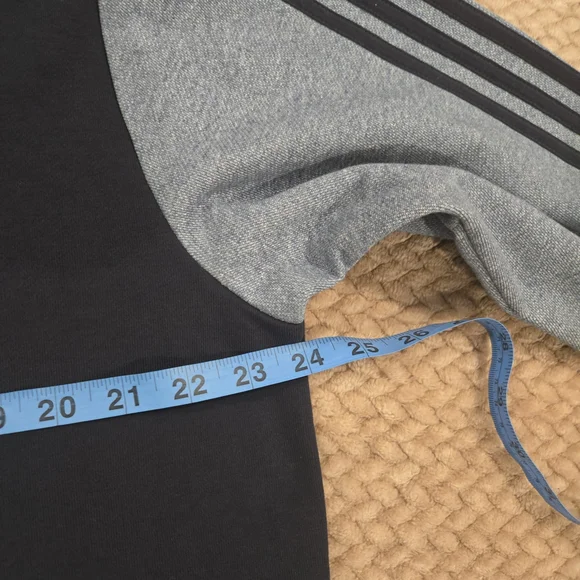 Adidas Hoodie Mens L Blue Black 3 Stripe Pullover Sweatshirt NWT Logo - Picture 12 of 12